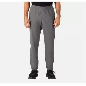 Soybu Mens Woven Jogger Pants Gym Yoga Elastic Waistband Zip Pocket M